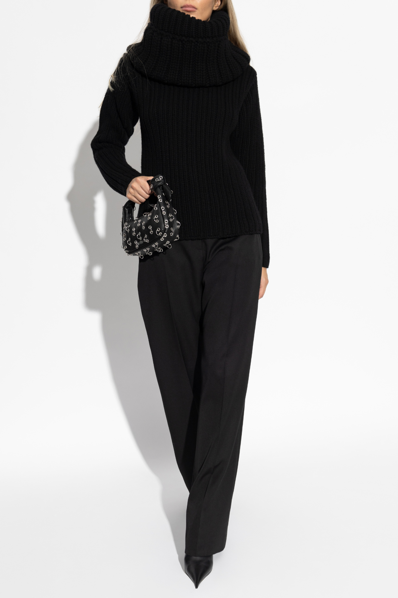 MOMON 売れ筋商品|||モモン ニット&セーター アウター レディース Turtlenecks Black ニットカーディガン レディース セーター[品番：OE000006822